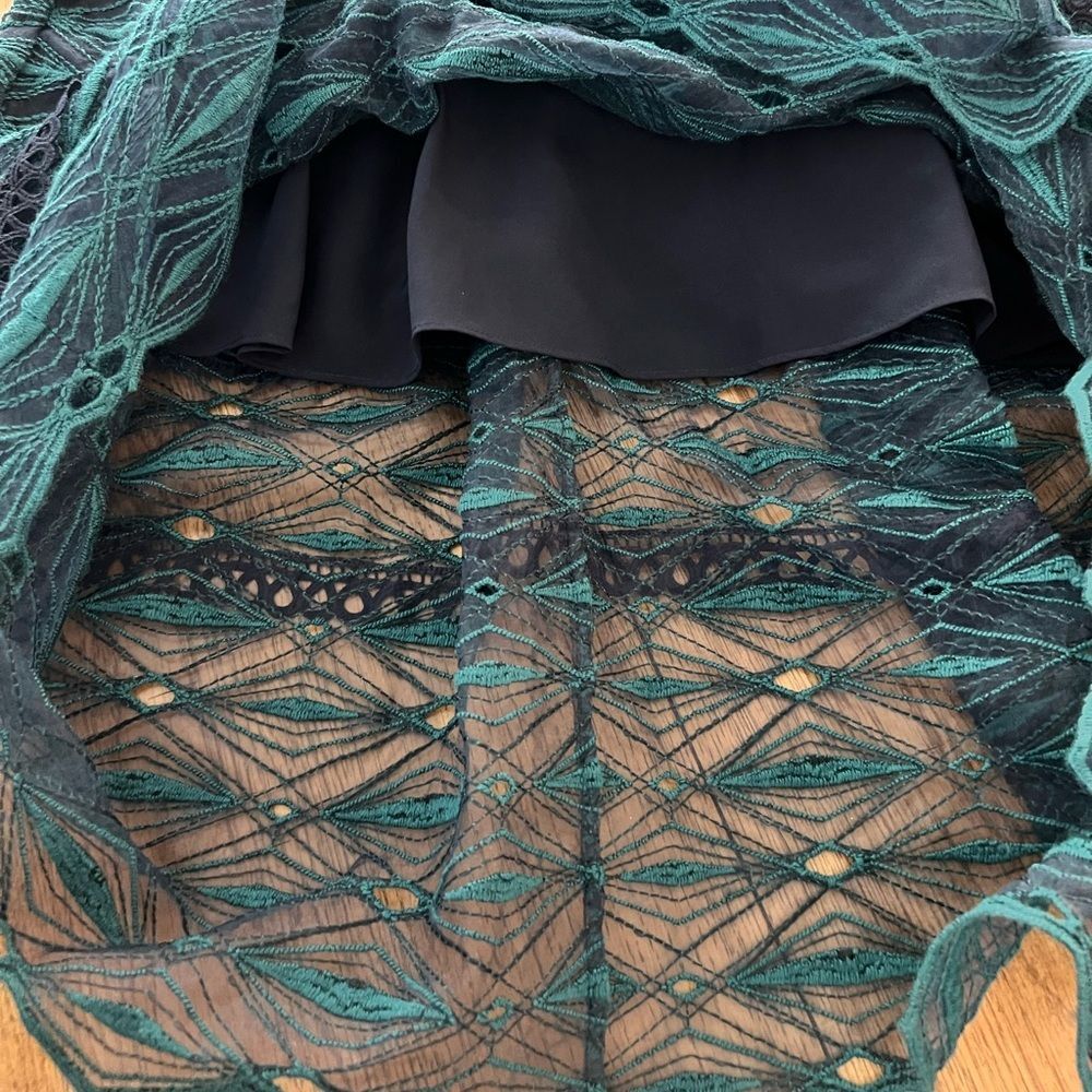 Jonathan Simkhai Women's Lace Embroidered Sleeveless Midi Dress Teal/Navy Sz. 0 - Picture 12 of 14